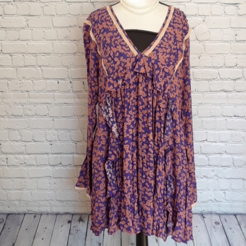 Free People Ruffled Peasant Mini Dress - Picture 5 of 7